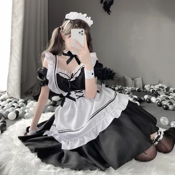 Japāņu Anime Cosplay Kostīmu Augstas Kvalitātes Melna Balta Meitene Apģērbs Priekšauts Kleitas Plus Lieluma Sievietēm Sexy Apakšveļa Posmā Vienādu Jaunas