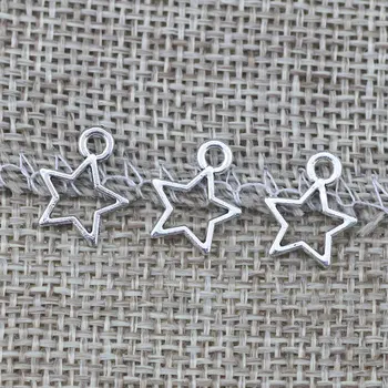 30 Gabali/Lot 9*12mm Antīka Sudraba Pārklājumu Cinka Sakausējuma Mazo Cute Pentagramma Šarmu Zvaigžņu Piekariņi Par Diy Rotaslietu izgatavošana
