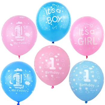 10Psc/Set 12Inch Bērnu'1st Dzimšanas dienas Raksts Iespiests Lateksa Baloni Bērnu Dzimšanas dienu Dzimumu Atklāt Puse Bērnu Dušas Rotājumi