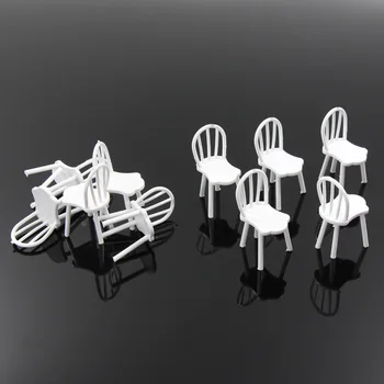 G Mērogā 1:25 Balti Krēsli Settee Plastmasas Sēdekļi ZY19025 12pcs Modelis Dekorācijas Evemodel