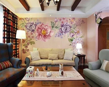 beibehang Pielāgot jauno moderno lavandas wisteria ziedu 3d stereo ziedu kāzu telpu fona papel de parede tapetes