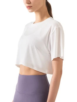 Joga T-krekls Sieviete Sports Top Sievietes Darbojas Izmantot Nabas Zaudēt Fitnesa Top Īsām piedurknēm T-krekls Sieviešu Skriešanas Apģērbs