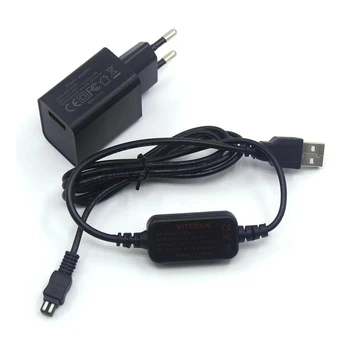 Adapteri Uzlādes+AC-L200 AC-L25A Power Bank USB Kabelis Sony DSC-HX1 DCR-UX5 UX7 HDR-XR100 NEX VG30 VG900 DEV-50 FDR-AX33 V700