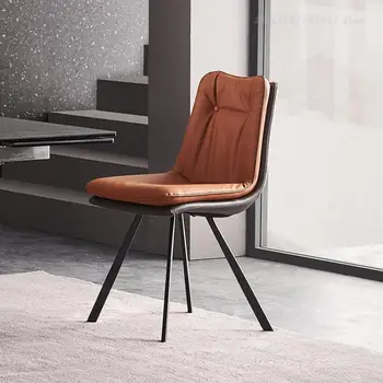 Itālijas Ēdamistabas Krēsls Modern Home Vienkārši Atpakaļ Krēsls Restorānā Radošo Mazkustīgs Komforta Ādas Mīkstā Soma, Dizainers Krēsls