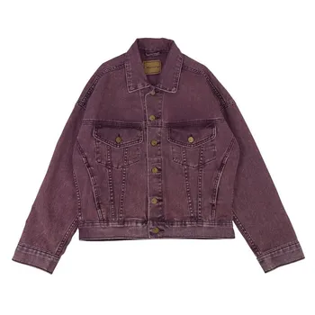 Harajuku Pavasara Džinsa Jaka Sievietēm 2023 Liela Izmēra Vintage Violeta Džinsi Jakas Sieviešu Dāmas Gadījuma Pamati Mētelis Sievietēm Streetwear