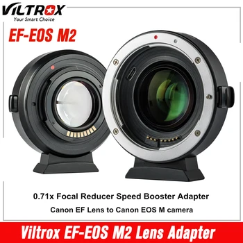Viltrox EF-EOS M2 EF-M Objektīvu Adapteri 0.71 x Fokusa Reduktoru Ātruma Pastiprinātājs Adapteris Canon EF Objektīvu EOS M Kamera M6 M200 M5 M50