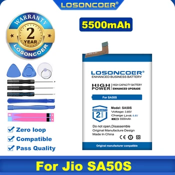 100% Oriģināls LOSONCOER 5500mAh Akumulatoru Jio SA50S Mobilā Tālruņa Akumulators