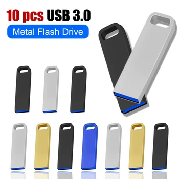 10PCS USB3.0 Flash Diski Pendrive 128gb флешка usb pen drive 64gb 32gb16gb metāla USB 3.0 stick ātrgaitas usb flash Pasūtījuma Logo