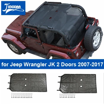 JIDIXIAN Jeep Wrangler JK 2 Durvis 2007-2017 Auto Durvīm, Jumta Acs Top Saulessargs Segtu UV Izolētas Neto Auto Piederumi