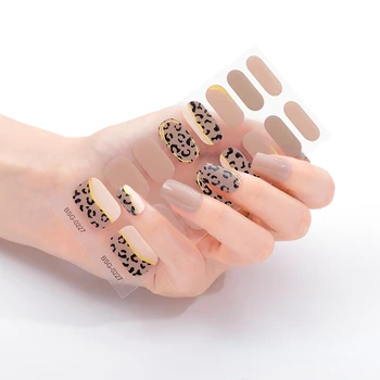 Ziemassvētku Nail Art Uzlīmes 3D Leopard Dizainers Daļēji izārstēt Gēla Nagu Uzlīmes Pirkstu Mākslinieks DIY korejas Nail Art Rotājumi