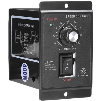 MUMS-52 220V 400W ac ātruma kontrolieris ac regulators motora kontroles forword backword ar filtra kondensators