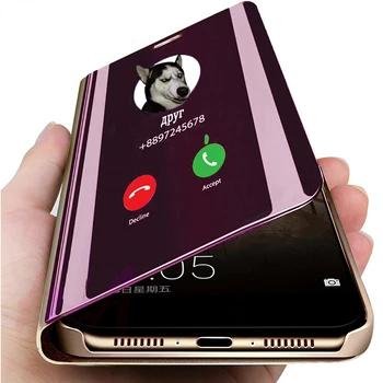Smart Mirror Flip Tālrunis Case for Samsung Galaxy A10S A30S A90 A80 A70 A50 A40 A30 A20E A20 A10E A10 J4 J6 J8 Plus 2018 Vāciņu