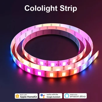 Cololight LED Gaismas Lentes RGB Apkārtējā Apgaismojuma Virves Mūzikas Sinhronizācijas Smart Kontrolē Saderīgs ar Siri Alexa, Google Palīgs