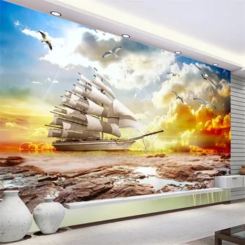 wellyu Custom tapetes, 3d saulrieta skaista ainava gluda buru buru dabas ainavu dzīvojamā istaba fona sienas
