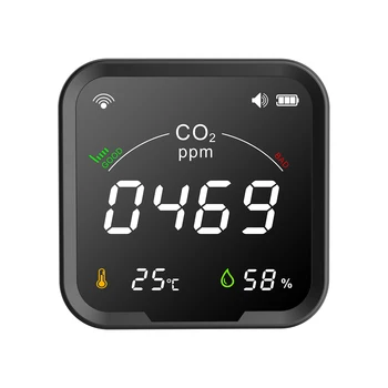 Protmex Tuya WiFi CO2 Mērītāju un Temperatūras Mitruma Monitors Oglekļa Dioksīda Detektoru siltumnīcas efektu Izraisošo CO2 Sensoru ar Gaismas Indikāciju
