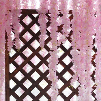 Mākslīgā Zīda Ziedu Orhidejas Vīnogulāju Ziedu String Roku Darbs Karājas Vainags Kāzas, Kāzu Arkas, Ziedu Dārza Mājas Apdare