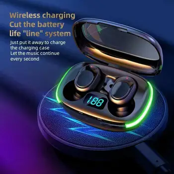 Ilgs Akumulatora darbības laiks Austiņas Bluetooth saderīgu Austiņu Telpisku Skaņu, Bezvadu Earbuds ar Led Displeju Piemaksa par