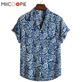 2020. Gada Vasaras Modes V-Veida Kakla Vīriešu Krekls Beach Hawai Dizains Print Camisas Dos Homens Veļa Elpo Īsām Piedurknēm, Krekli Vīriešiem