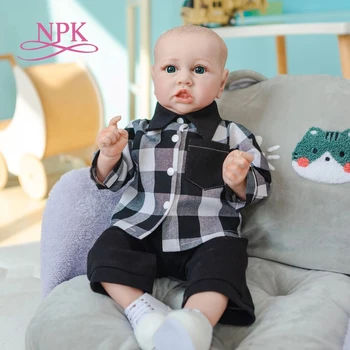 NPK 55CM atdzimis bērnu lelle saskia tautas jaundzimušo lelle spilgti soft touch mīļu bērnu kolekcionējamus mākslas lelle