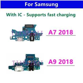 Jaunā Uzlādes Port Savienotājs Valdes Flex Kabelis Samsung Galaxy A7 2018 A750 A750F / A9 2018 A920 A920F USB Uzlādes Valde