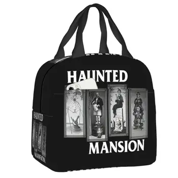 Haunted Mansion Nevaibstieties Portatīvo Pusdienas Kastes Halloween Ghost Šausmu Filma Siltuma Vēsāks Pārtikas Izolētas Pusdienas Maisā Biroja Darba