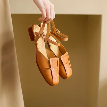 Sieviešu sandales dabīgās ādas 22-25cm mazgā pātagot+cūku ādu pilna ādas retro Trikotāžas Gladiatoru sandales sieviešu vasaras kurpes