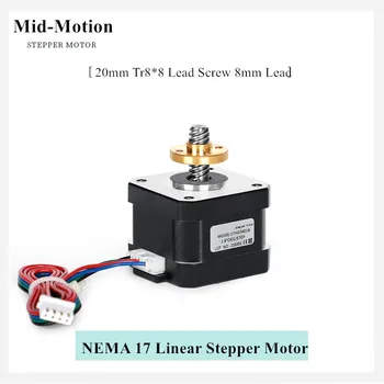 Linear stepper motors NEMA 17 stepper motors ar svina skrūvi 20mm Tr8*8 8mm svina 2mm piķis