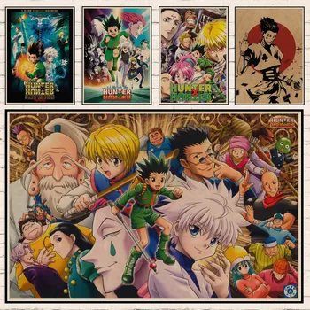 Hunter X Hunter Plakātu, Klasiskās Japāņu Anime, Retro Plakāta Kraft Papīra Izdrukas Sienas Mājas Mākslas Istabas Interjeru Vintage Krāsošana