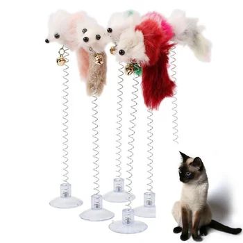 Karikatūra Pet Cat Toy Stick Spalvu Stienis Peli Rotaļlieta ar Mini Bell Kaķu Ķērājs Teaser Interaktīvais Kaķis Rotaļlietas Kaķēns игрушки для кошек
