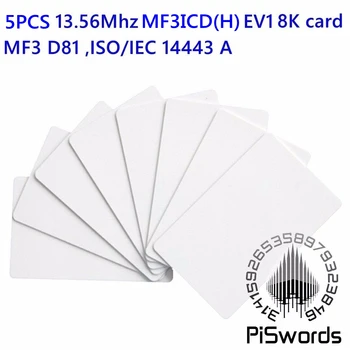 5GAB/DAUDZ NFC RFID MF3ICD(H) 81 EV1 8K tukšu karti 13.56 Mhz M3 IC D81 ISO14443A pvc tukšu karti