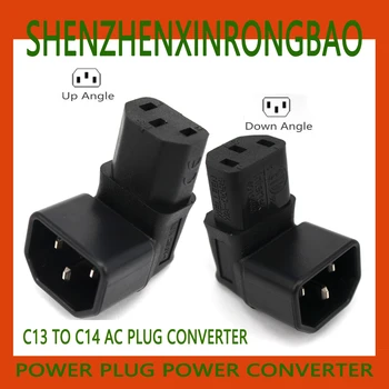 IEC320 C13 līdz C14 Plug AC Pārveidotājs, uz Augšu/uz Leju Leņķis Strāvas Adapteri Plug,Jaunu 3Pin Female, lai Maler. IEC320 90 Grādu Corner10A 205V