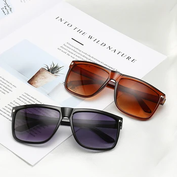 Lielgabarīta Saulesbrilles Sieviešu Liels Rāmis Kvadrātveida Saules Brilles Vīriešiem Zīmola Dizainere 2023 Jaunu Vintage Slīpums Toņos Briļļu oculos