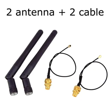 2GAB/daudz 3dBi 2.4 GHz WiFi 2.4 G Antena RP-SMA Male Bezvadu Maršrutētāju+ 17cm PCI U. FL IPX, lai RP-SMA Male Bize Kabelis