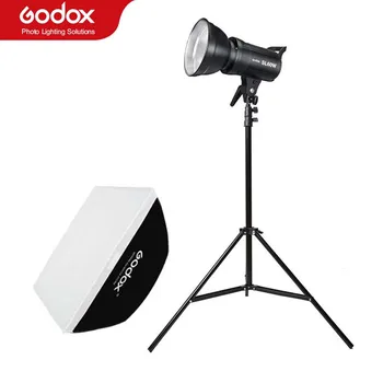 Godox SL-60W 5600K LED Video Gaisma Baltā Versija Video Gaismas Nepārtrauktu Gaismu Komplekts + 190cm Gaismas Statīvs + 60x90cm Bowen Softbox