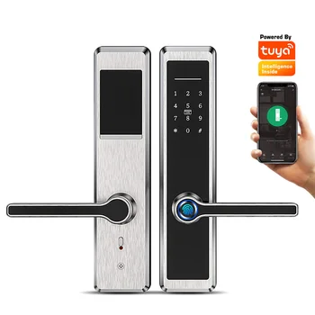 Tediton Labas Kvalitātes Keyless Biometrijas Digitālo Tuya Pirkstu Nospiedumu Smart Durvju Slēdzene