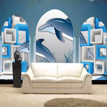beibehang Bezmaksas Piegāde Kartes tapetes mūsdienu minimālisma lielu sienas ainavas fona TV delfīnu tapetes