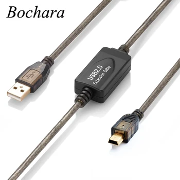 Bochara 10m USB 2.0 Mini 5Pin Cable Gold Plated Tipa Vīrietis, lai Mini 5Pin Kopā-in IC Chipset Dual Aizsargātas