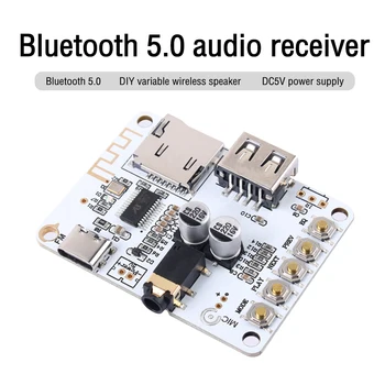 Bluetooth 5.0 Audio Uztvērēju Kuģa TIPS-C TF Kartes Slots Dekodēšanas Apskates Izeja 5V 2.1 Bezvadu Stereo Mūzikas Modulis