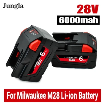 jauns 28V 6.0 Ah Milwaukee M28 akumulators Li-Jonu Rezerves Akumulators Milwaukee 28V M28 48-11-2830 0730-20 akumulatora Instruments
