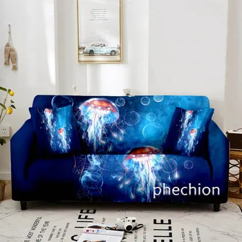 Modes Okeāna Dzīvnieku 3D Drukas Elastīgs Sofa Cover Stiept Dīvāna Pārsegs Dīvānu Pārvalki Dzīvojamā Istaba Frekvencēs Dīvāns Aizsargs W52