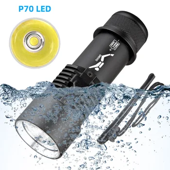 Z40 IPX8 Ūdensizturīgs Niršanas Gaismas 200 Metru Zemūdens XHP70 LED Lukturīti, Niršanas Lanterna Lāpu, Lukturi ar Ar Roku Virves