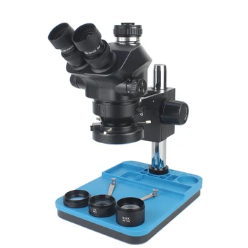 Rūpniecības Lab Vienlaicīgi Fokusa Palielinājums, Nepārtraukti Zoom 7X 50X Stereo Mikroskopu Trinokulara Mikroskopu, Telefona PCB ar Mīkstlodi
