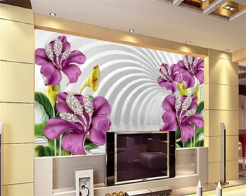 Custom tapetes mūsdienu minimālisma 3D-trīsdimensiju modes ziedu luksusa dzīvojamā istabā TV fonā mūra mājas sienas dekori