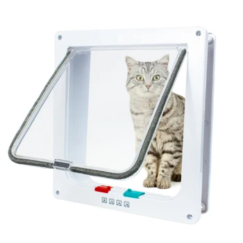 Smart Pet Durvīm, 4 Veidu Bloķēšana Drošības slēdzis ABS Plastmasas Suņu Kaķu Pārlaidums Durvju Kontrolējamu Pārslēgtos Virzienā Durvis, Mazo Mājdzīvnieku preces
