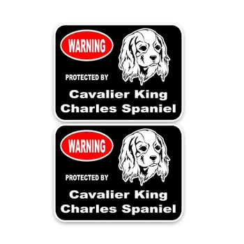 Radošā 2X Cavalier King Charles Spaniels, sargsuns Auto Uzlīme Piederumi Vinila PVC 15cm*11cm Motociklu Car Styling Decal