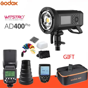 Godox AD400Pro WITSTRO integrētu āra flash litija akumulators TTL HSS, ar V860II flash+SN04+Xpro - trigger canon Nikon