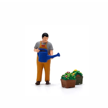 1:87 Mēroga Dārza Dārznieks Laistīšanas Ziedi Skatuves Attēls Smilšu Matching Kolekciju Modelis Ventilatora Dāvanu Mini Lelle Radošās Rotaļlietas