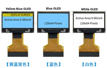 IPS 0.96 collu 30PIN SPI Balta/Zila OLED Ekrāns SSD1315 Disku IC Savietojams SSD1306 128*64 IIC Interfeiss