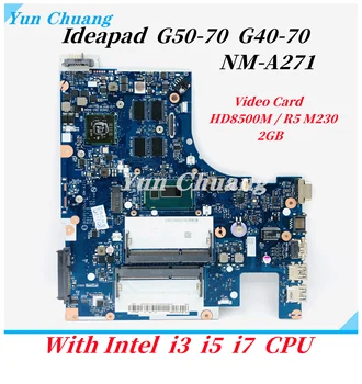 ACLU1/ACLU2 NM-A271 Lenovo G50-70 G40-70 Klēpjdators mātesplatē Ar I3 I5 I7 CPU HD8500M/R5-M230 2 GB GPU DDR3L 100% Pārbaudes darbs