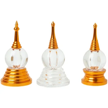 Pagoda Maziem Ornamentiem Bodhi Tornis Uzglabāšanas Rakstu Akrila Crystal Nišu Budas Wutai Mountain Baltā Torņa Ūdensvīrs